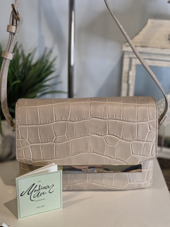 kate spade Handbags - Kate Spade Madison Ave Collection Croc Embossed Leather Flap Bag